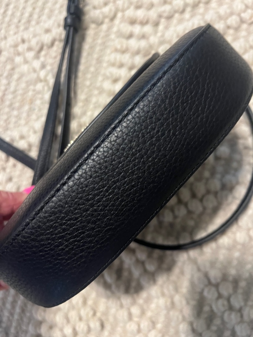Kate Spade Leila Mini Flap Pebbled leather Black Crossbody Like New Condition - Picture 11 of 12